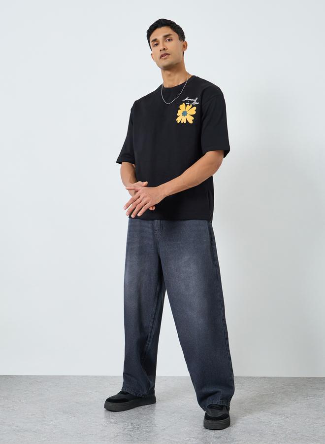 Styli Men Oversized Back Graphic T-Shirt - Image 1